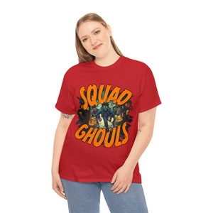 SQUAD GHULS Halloween Süßes oder Saures Unisex Schweres Baumwoll-T-Shirt Bild 9