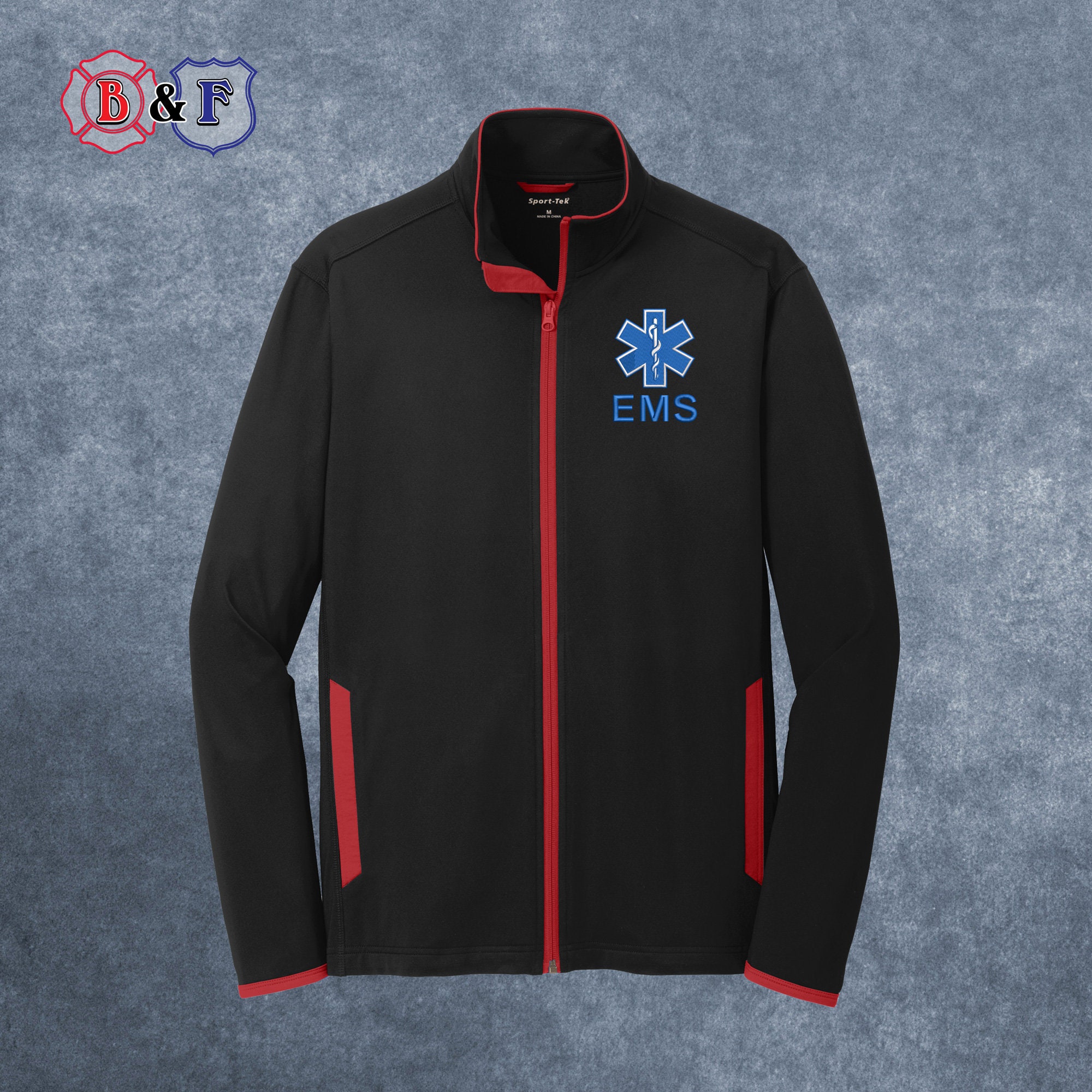 EMS Logo Men's Full Zip Sportwick Jacket EMS Jacket First Responder