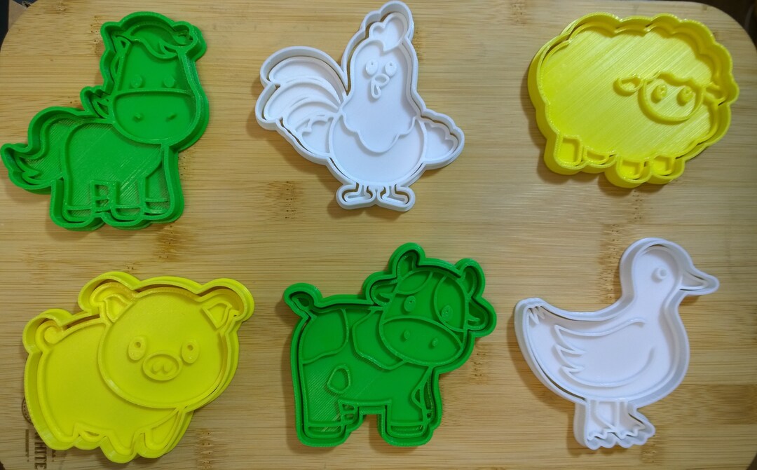 Farm Animals Cookie Cutter Set of 12 6 Embossers & 6 Cutters Etsy