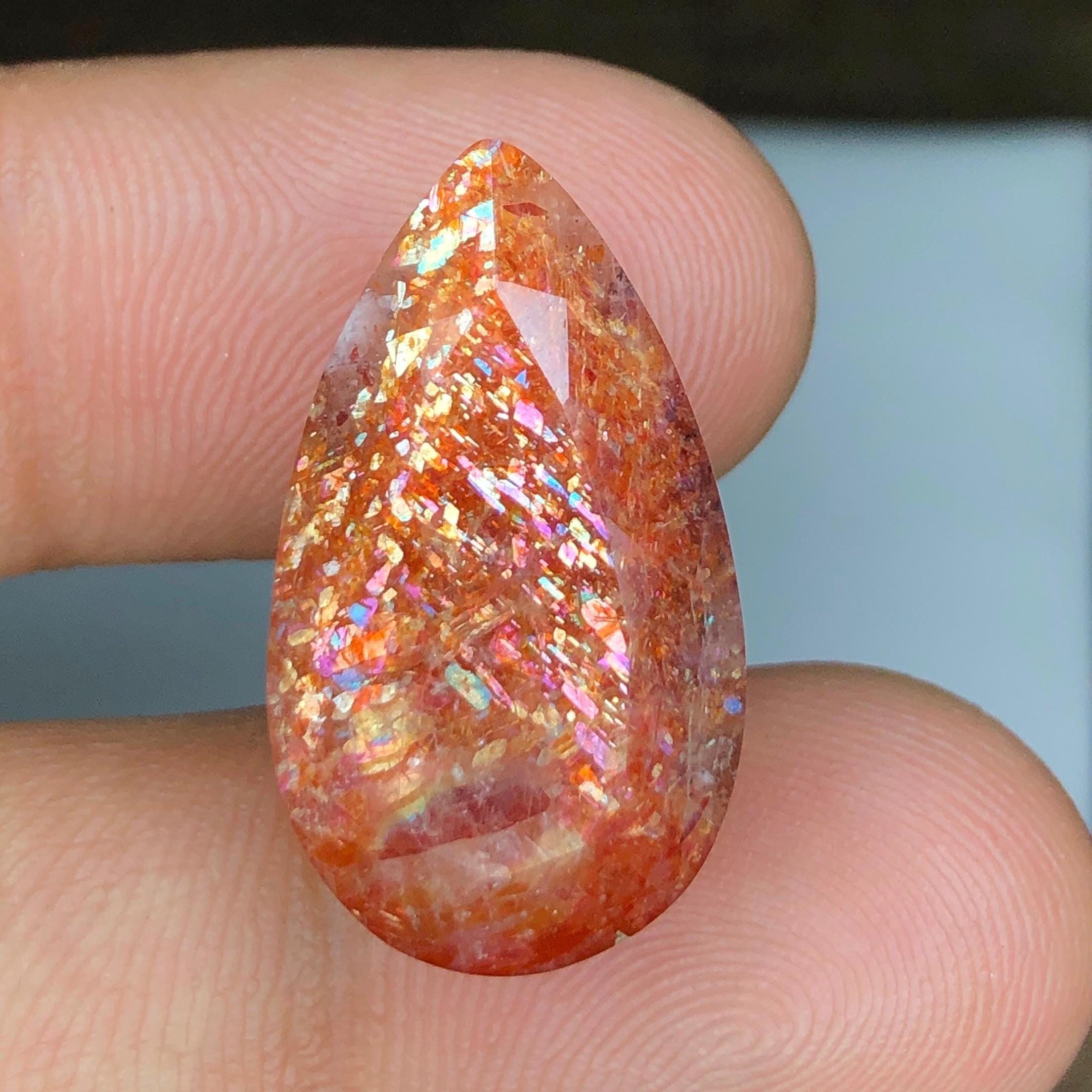 neco スモーキークォーツ レッドアイリス サンストーン レインボー 18.55 Carat Oregon Rainbow Sunstone: Confetti Lattice Gemstone - Etsy