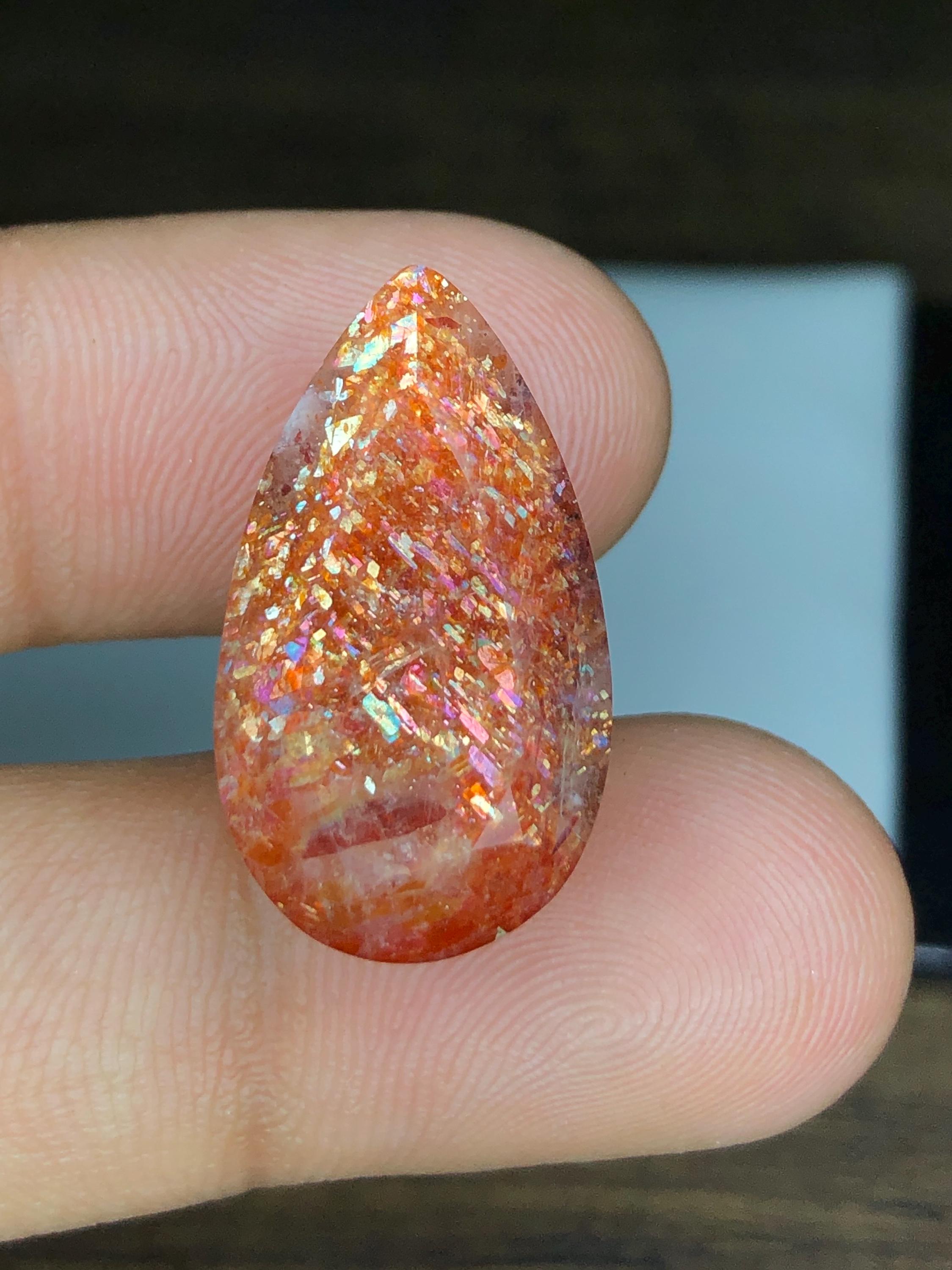 18.55 Carat Oregon Rainbow Sunstone: Confetti Lattice Gemstone - Etsy