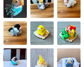 Yarn Pompom Pet Birds