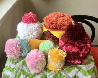 Yarn Pompom Food Toys