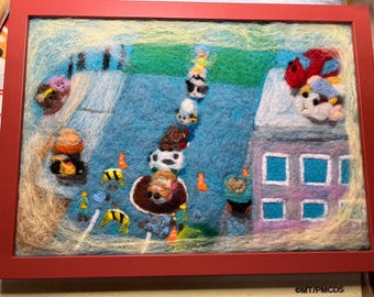Pui Pui Molcar Framed Needle Felting Illustrations
