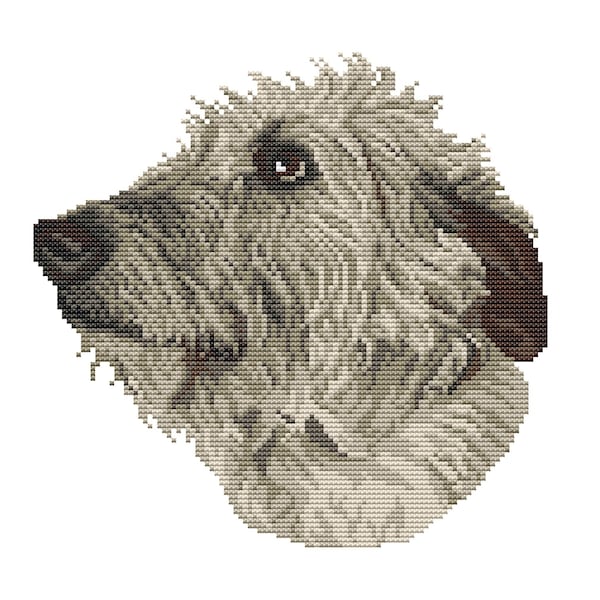 Irish wolfhound dog counted cross stitch pattern pdf. Modern pet memorial gift for wolfhound dog mom dad. Digital file. AXS0430