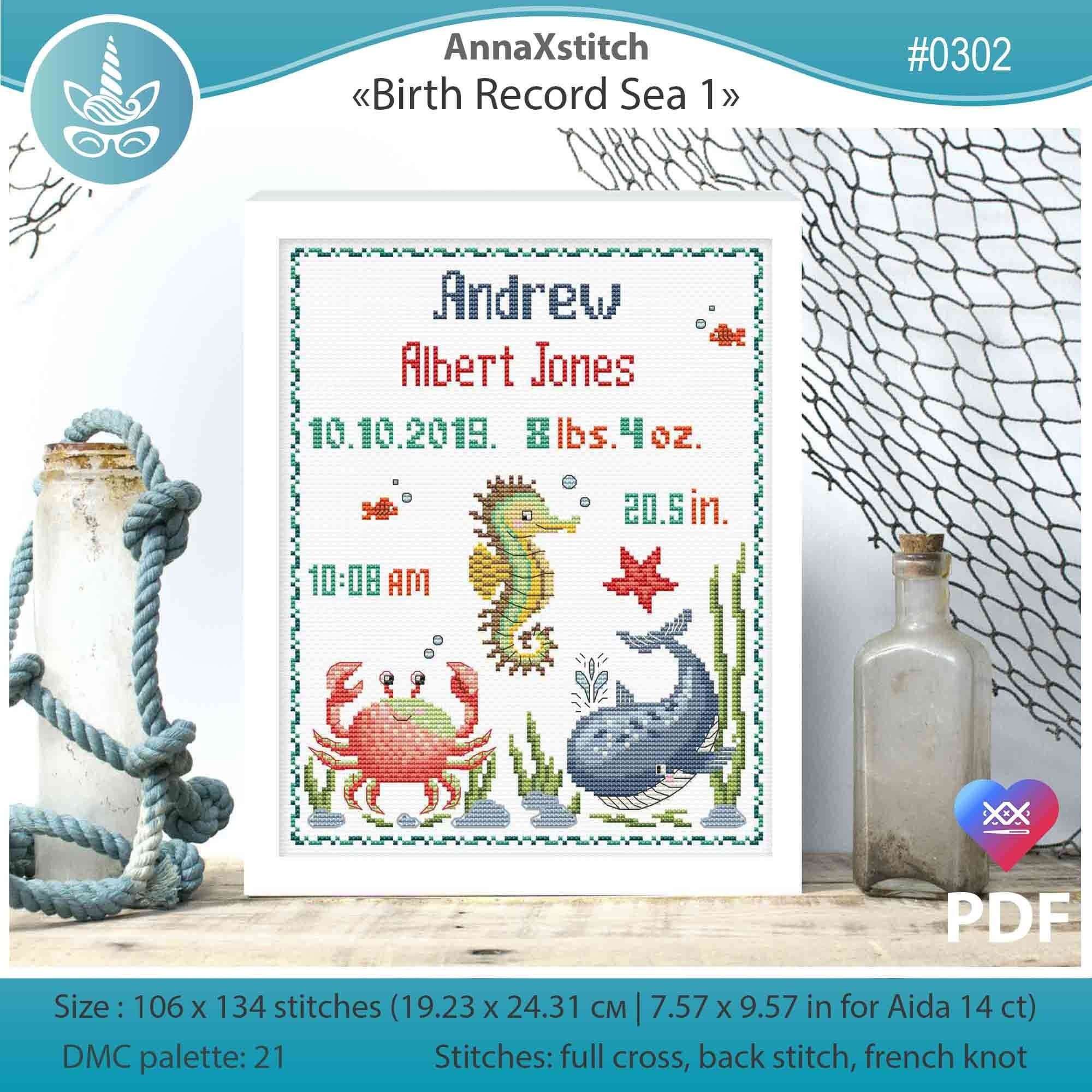 Baby Birth Announcement Cross Stitch Pattern Pdf. Under the - Etsy