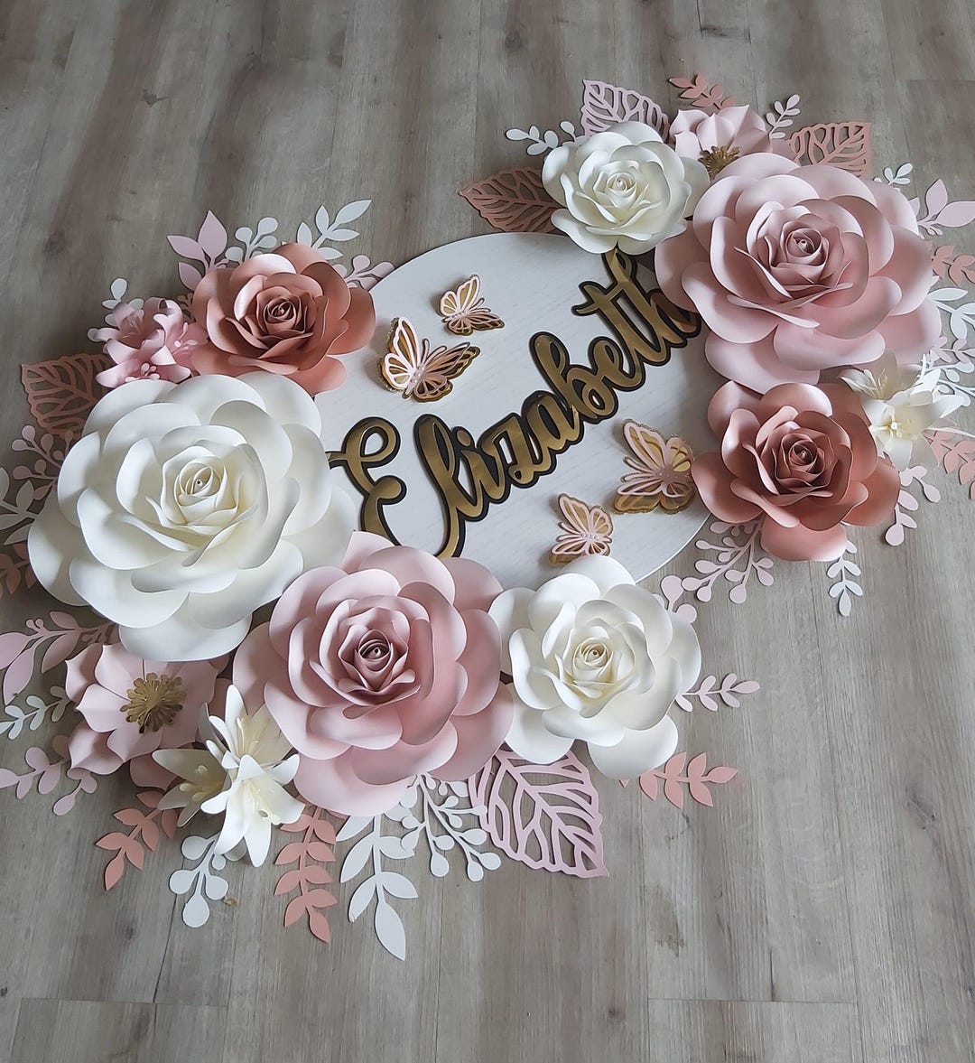 Blush Paper Flower Set: Nursery Wall Decor, Baby Girl Flowers - Etsy