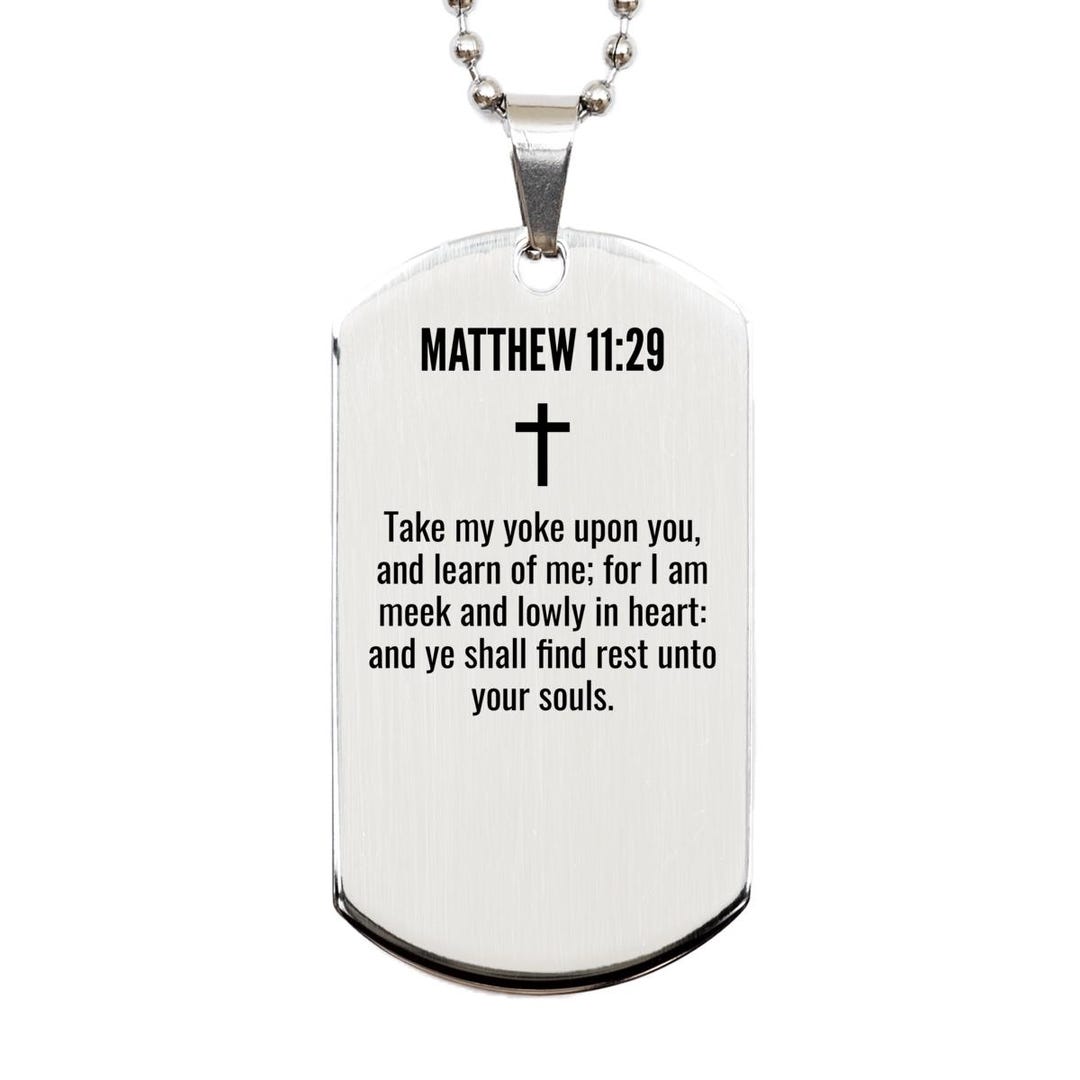 Matthew 11 29 Gifts - Matthew 11 29 Dog Tag Necklace - Etsy