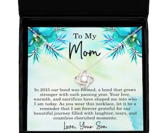 To My Mom Necklace from Son Mothers Day Necklace Mom Gift Personalized Mom Gift Custom To My Mom Bracelet Mom est 2015 Cute Gift for Mom