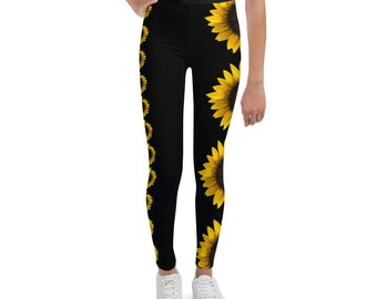 Sunflower Youth Leggings Sun Flower Youth Leggings Sunflower - Etsy