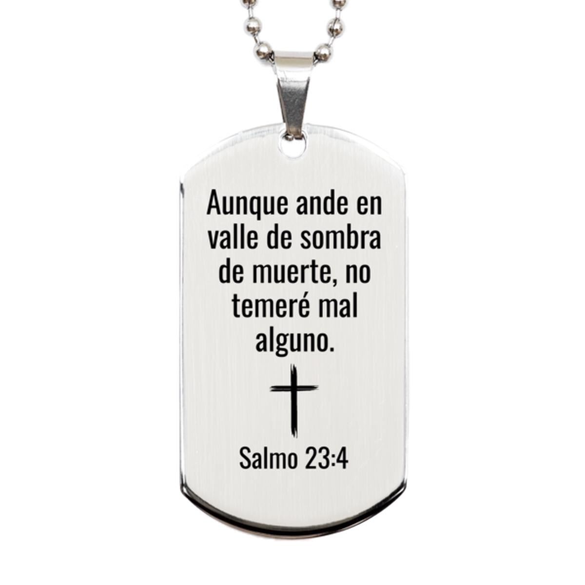 Salmo 23 4 Español Collar - Aunque Ande En Valle De Sombra Dog Tag ...