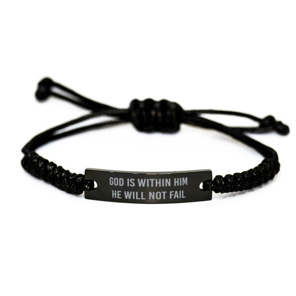 God Is Within Him He Will Not Fail Bracelet, Bracelet For Him, Christian Bracelet For Men, Christian Jewelry, Men Christmas Gift