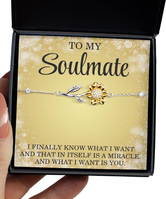 girlfriend birthday Soulmate necklace boyfriend necklace sunflower bracelet soulmate christmas gift future wife birthday