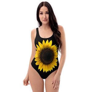 Sunflower Swimsuit for Women, Sunflower Swimsuit, Unique Swimsuit, Sunflower Lover Gift, One-Piece Swimsuit, Sunflower Clothing