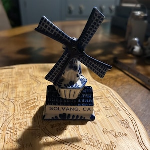 Vintage Hand Painted Delft Blue Windmill Dutch Holland