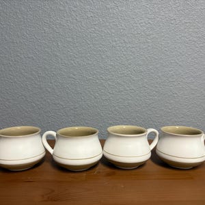 Vintage Denby Langley Cream and Brown Mugs Set of 4