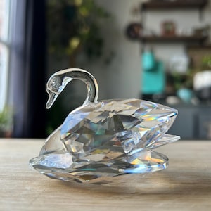 Vintage Swarovski Crystal Swan Figurine
