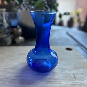 Vintage Cobalt Blue Glass Vase