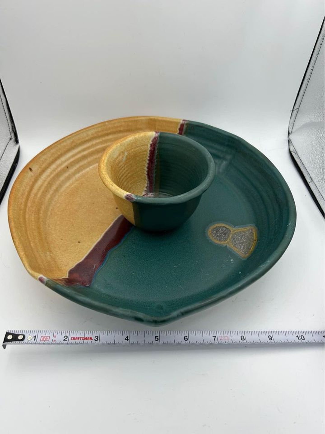 Vintage Tested by Fire Chip and Dip Pottery Plate Platter Etsy