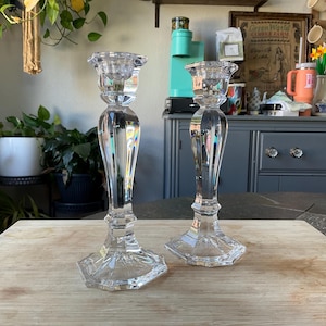 Vintage Heavy Crystal Set of 2 Candle Holders