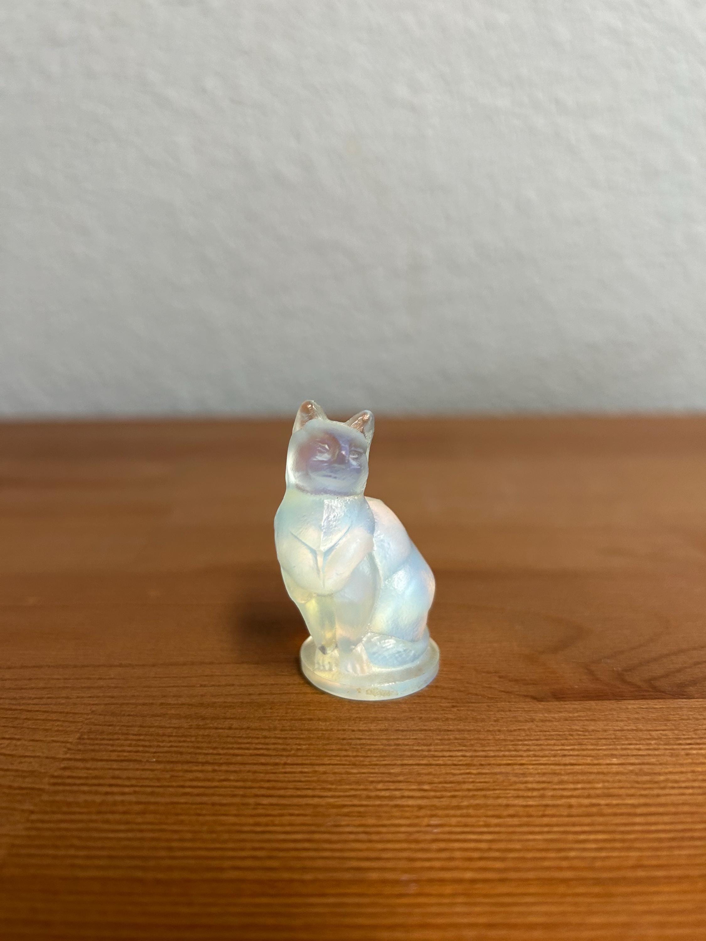 sabinoglass オパールセントガラスの猫 Vintage Sabino Art Glass Opalescent Small Cat France - Etsy