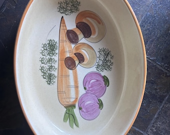 Vintage Casserole Dish California Pottery Casserole Dish Mushroom