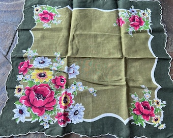 Vintage Floral Handkerchief