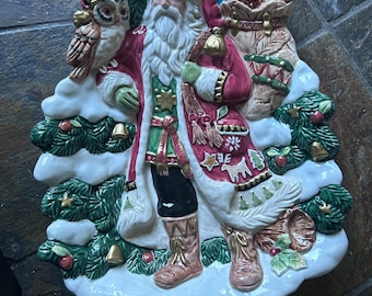 Vintage Fitz & Floyd Christmas Plates Holidays Santa