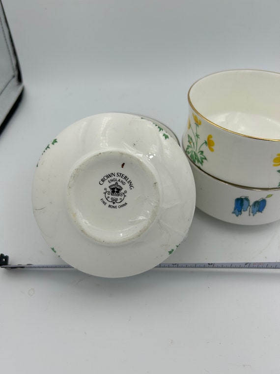 Crown Sterling Fine Bone China Floral Bowls England