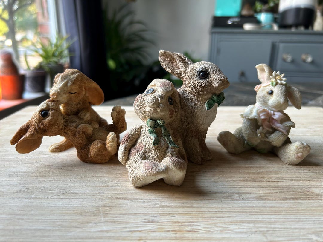 Vintage Set of Collectible Rabbit Figurines - Etsy