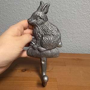Vintage Light Weight Aluminum Rabbit Bunny Wall Hook