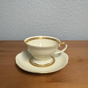 Vintage White and Gold Tea Cup China Saucer