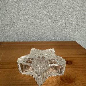 Vintage Crystal Glass Star Trinket Box With Lid