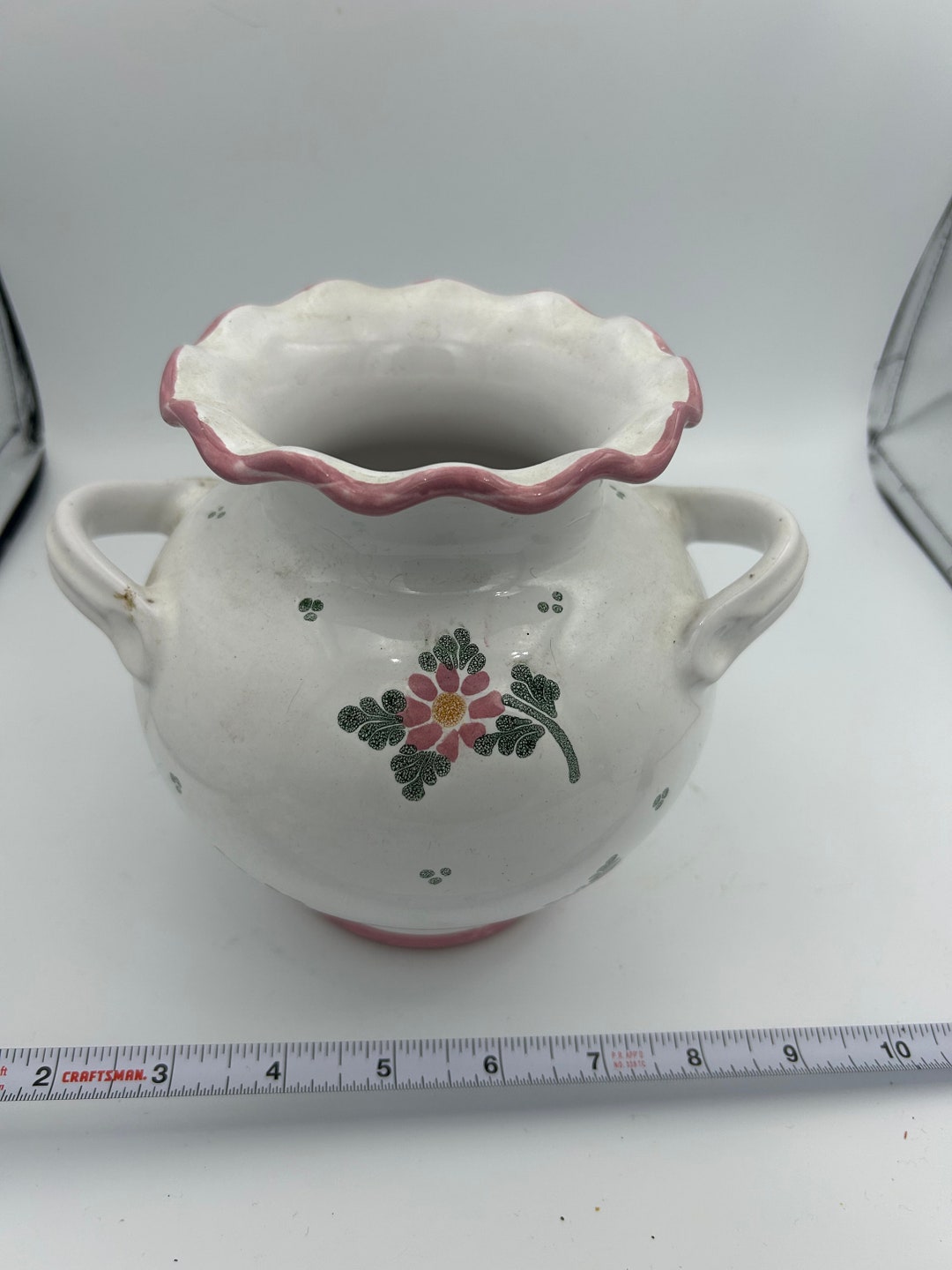 Ceramic Floral Vase with Handle
