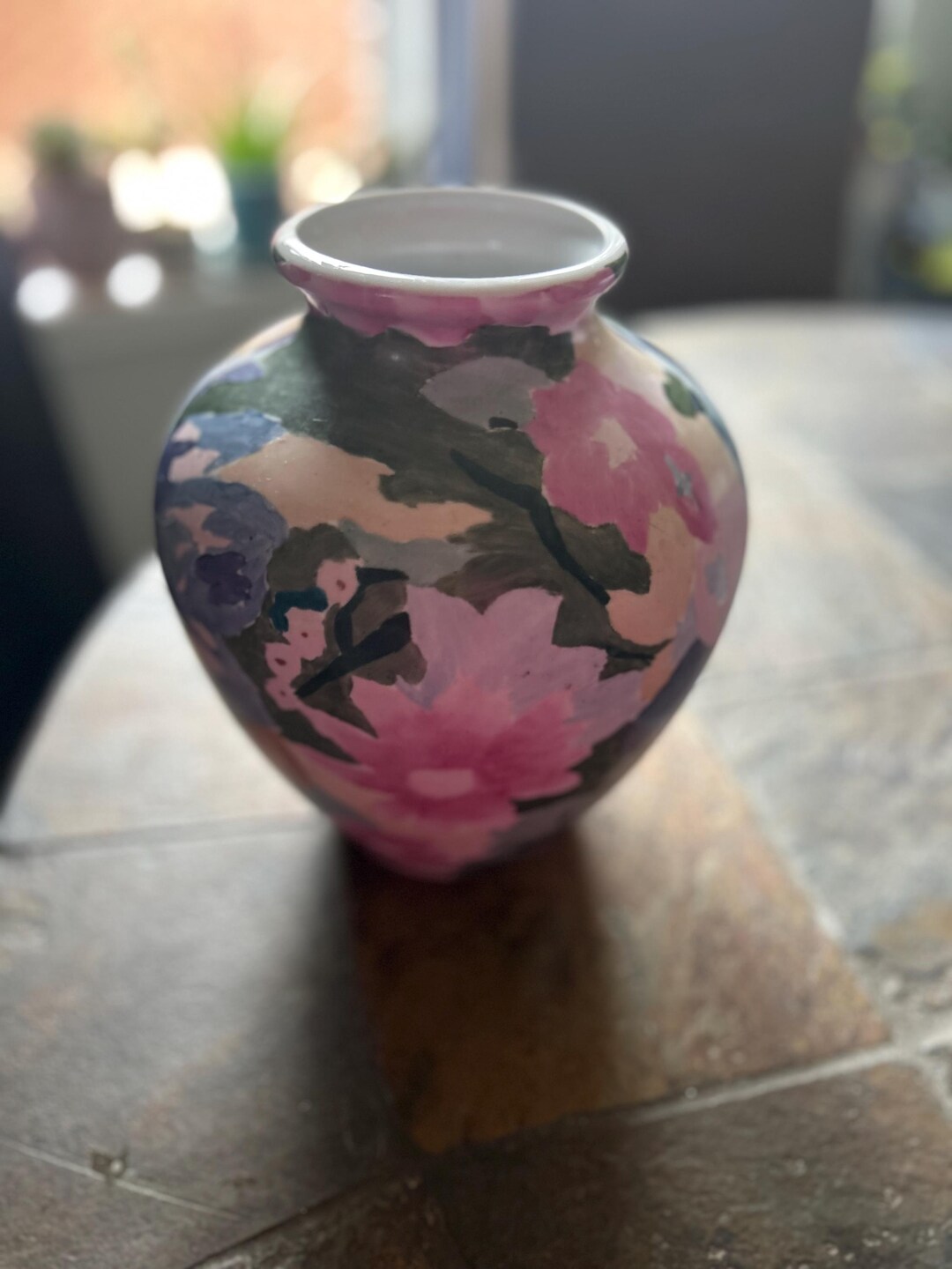 Vintage Porcelain Hand Painted Flower Vase - Etsy