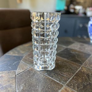 French Luminarc Large Glass Crystal Vase Art Deco Vase