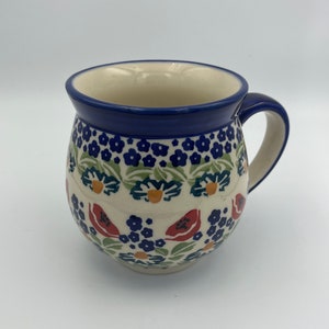 Extra Large Polish Pottery Bubble Mug Hand Painted