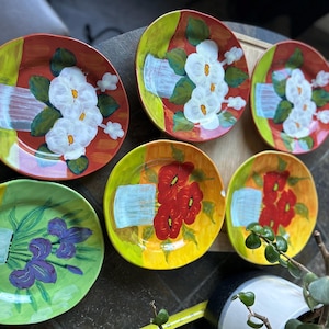 Rare Vintage Set of 6 Plates Wall Decor Vietri Italy Hand Painted