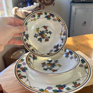 Vintage Set of Plate and Bowls from Czechoslovakia