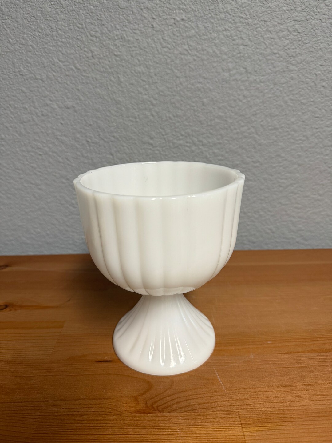 Vintage Milk Glass Compote Pedestal Footed Vase Bowl - Etsy