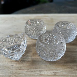 Antique Pressed Glass Salt Cellars Set of 4