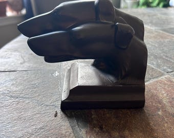 Vintage Nuart Bronze Greyhound Whippet Book End Statue Art Deco