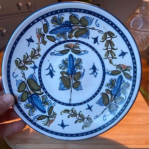 Vintage Spanish Spain Hand Painted Wall Plate Decor Ceramic