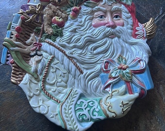 Vintage Santa Fitz & Floyd Christmas Holiday Collectible Plate