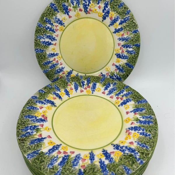 Vintage Set of 5 Bread and Butter Plates Diane Knott Flower Pattern