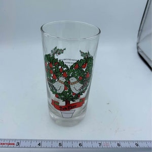 Vintage 12 Days of Christmas Drinking Glass Day 2 Turtle Doves
