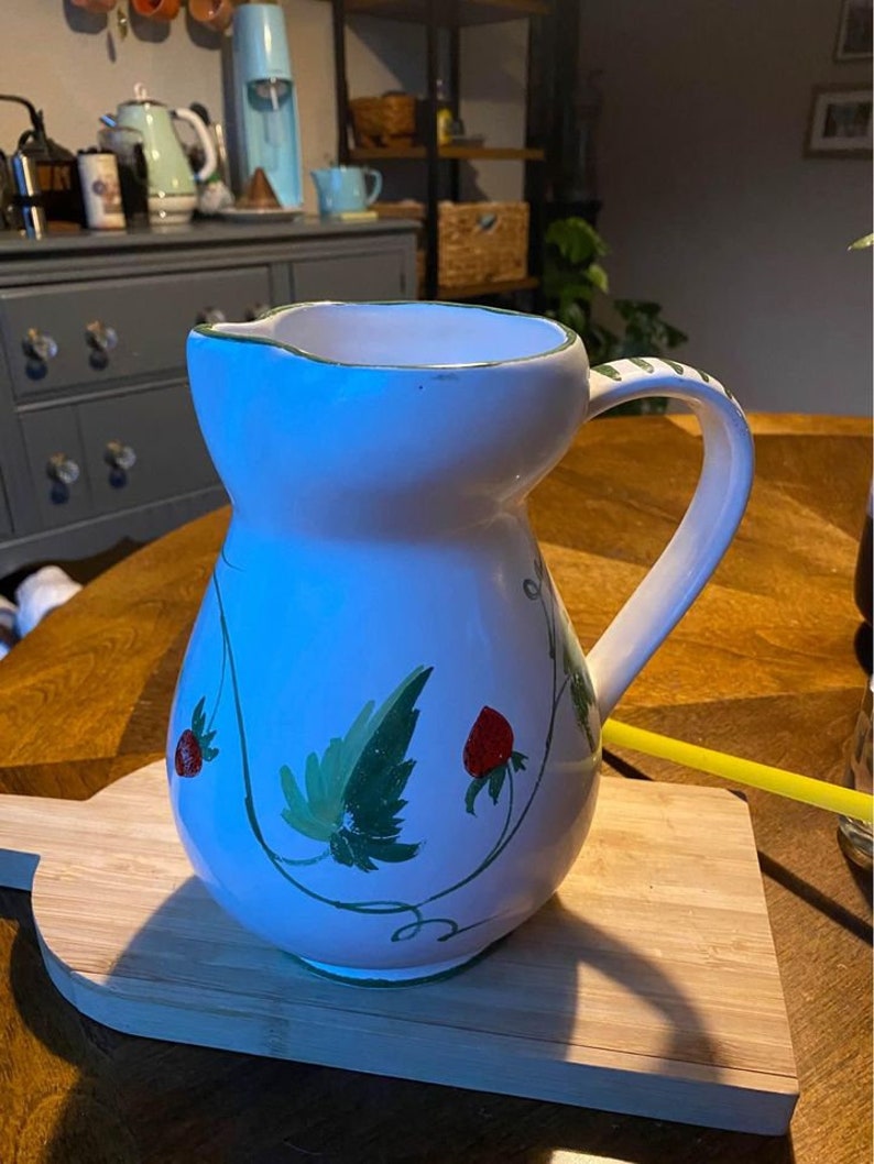 Vintage Italian Strawberry Pitcher Pinched Design - Etsy