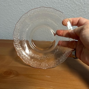 Vintage Pink Depression Glass Plate