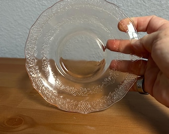 Vintage Pink Depression Glass Plate