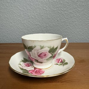 Vintage Royal Vale England Fine Bone China Tea Cup and Saucer